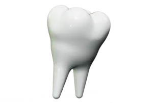 Floating 3D white tooth