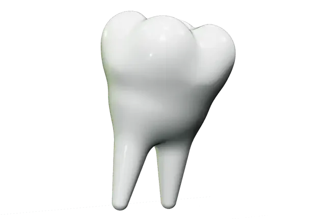 Floating 3D white tooth