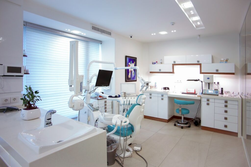Clean modern dental treatment room