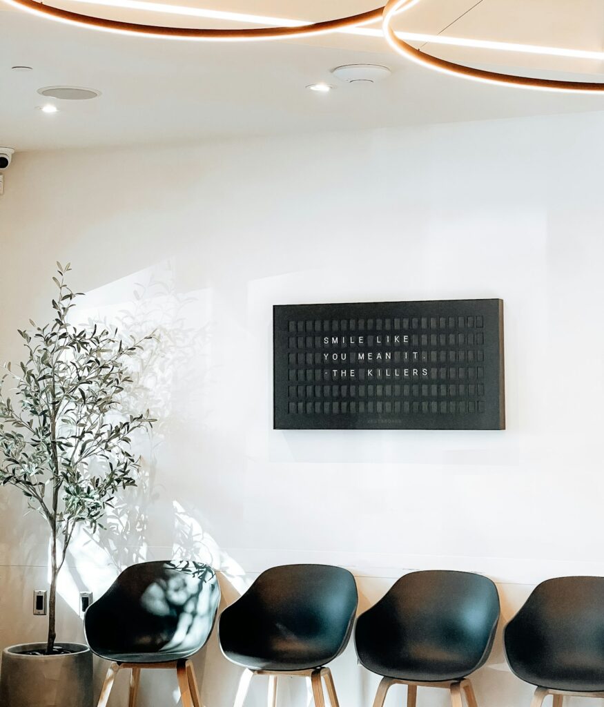Calm clinic waiting area